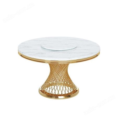 鼎富大理石圆形餐桌简约现代小户型家用饭桌北欧圆桌椅组合DF-274