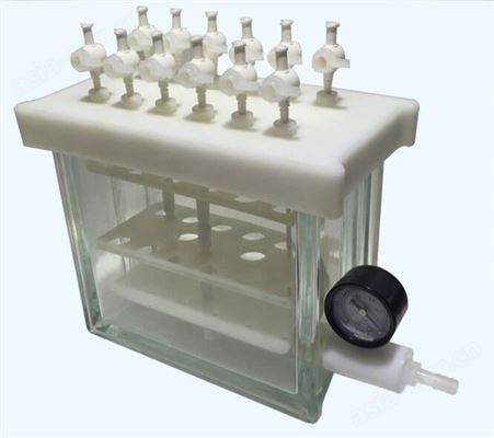 12位固相萃取仪12孔固相萃取装置纯玻璃缸体方形萃取器耐强酸碱