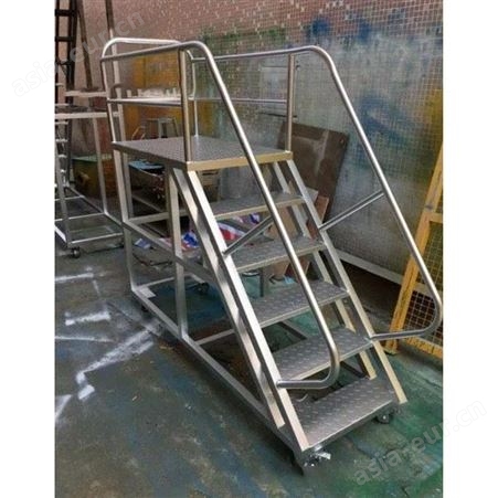 天津不锈钢制品华奥西生产制造 不锈钢登高梯 -防滑梯 -步步高机器踏板