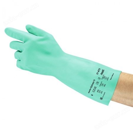 ansell/安思尔37-675  防化防水耐油植绒棉食品级丁腈手套